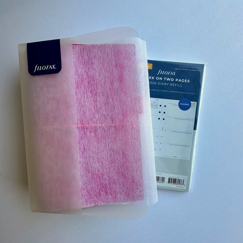 Filofax Domino Patent Personal Organizer Hot Pink